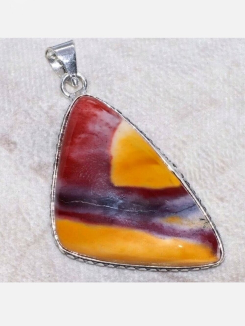 Australian Mookaite Jasper Gemstone 925 Sterling Silver Pendant Necklace